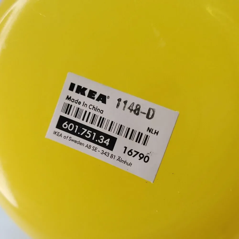 Vtg IKEA Solstrale Anne Nilsson Yellow Bubble Ribbed‎ Vase NWT 11.5